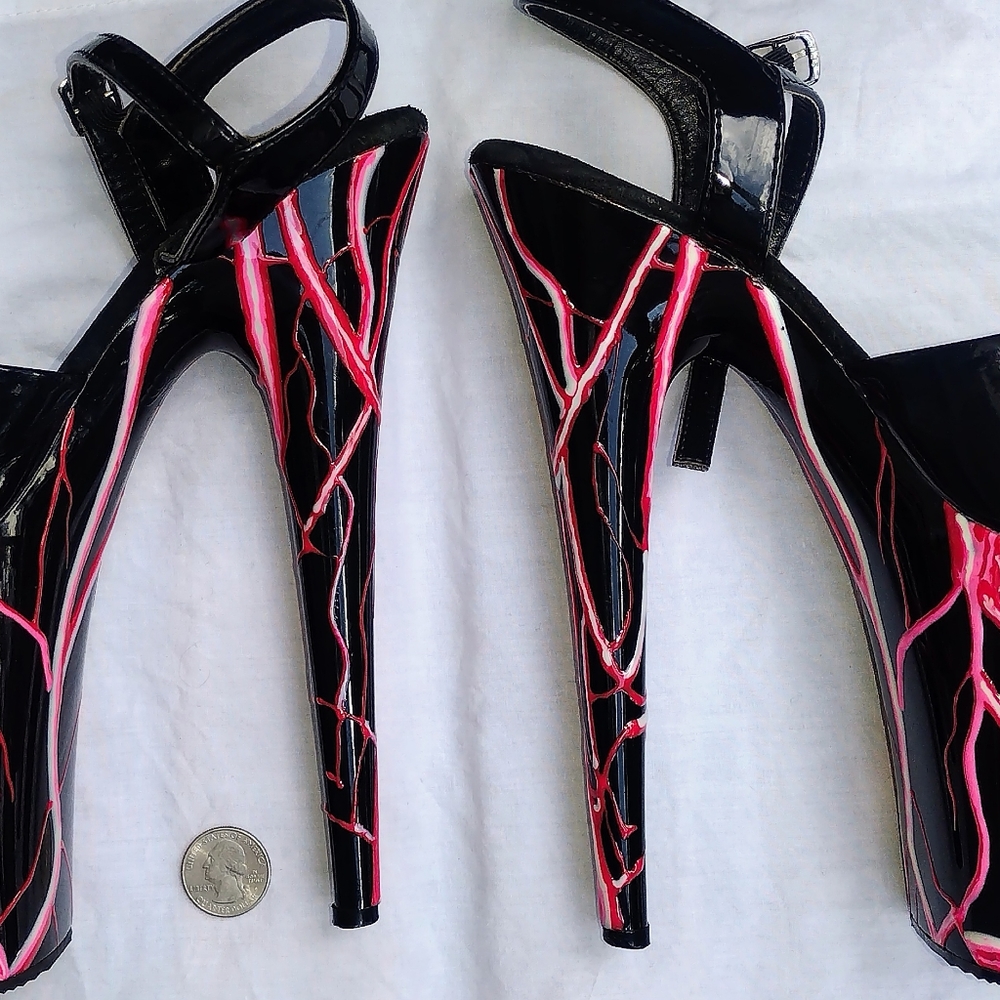 FLAMINGO 809NLB BLACK PATENT 8" HEEL